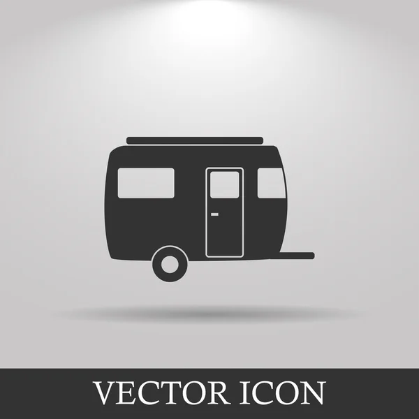 Camping trailer vector icono — Vector de stock