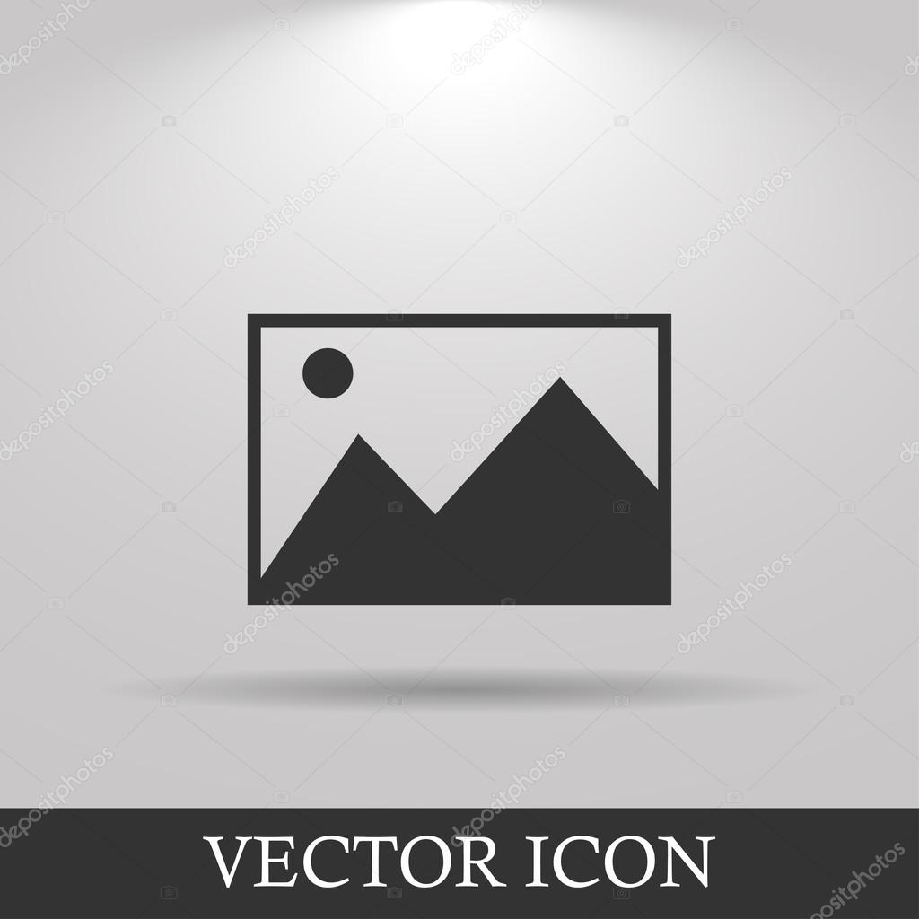 Photo picture web icon in flat style