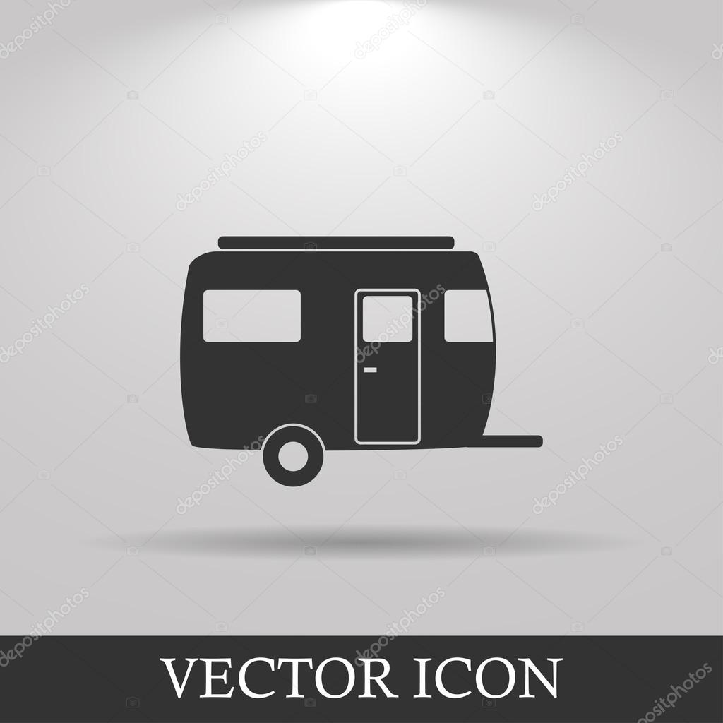 camping trailer vector icon