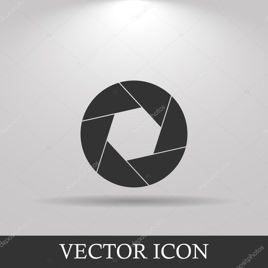 aperture icon. Flat design style