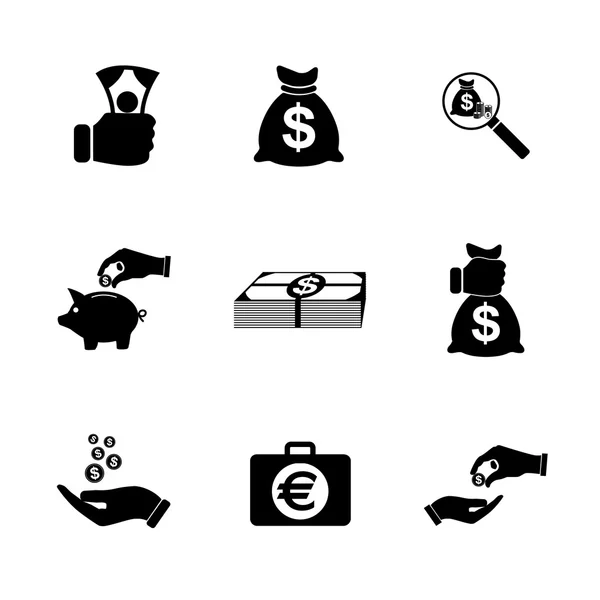 Pénz ikonok beállítása — Stock Vector