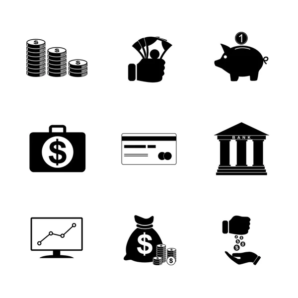 Conjunto de iconos de dinero — Vector de stock