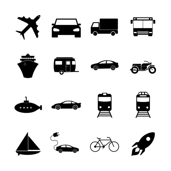 Ícones de transporte. Estilo de design plano —  Vetores de Stock