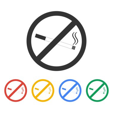 Sigara bir iz yok. izole vektör.