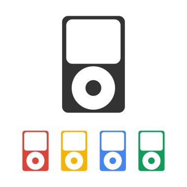 taşınabilir kitle iletişim araçları oyuncu simgesi. düz tasarım stili. vektör eps 10.