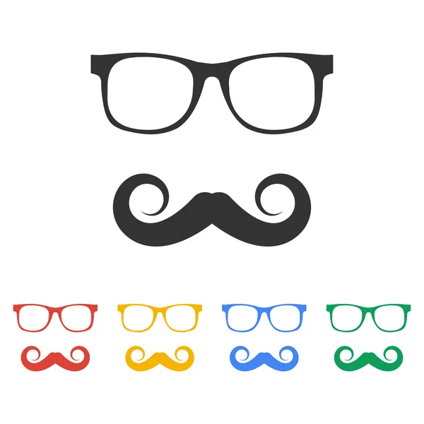 Icône vectorielle Moustache et lunettes . — Image vectorielle