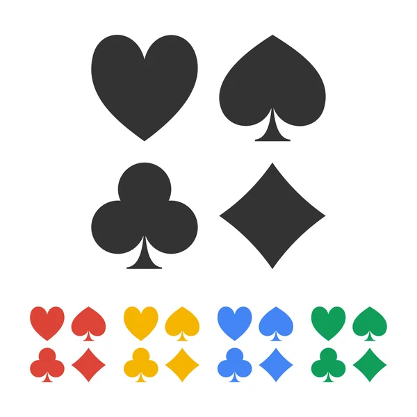 Juego de símbolos de iconos de juego de cartas vectorial . — Vector de stock
