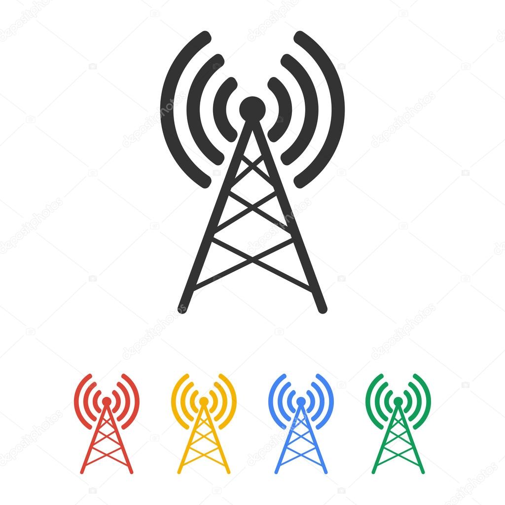 Antenna icon. Flat design style.