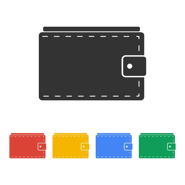 Lompakko käteisellä yksinkertainen kuvake valkoisella taustalla. Vektoriesimerkki . — vektorikuva