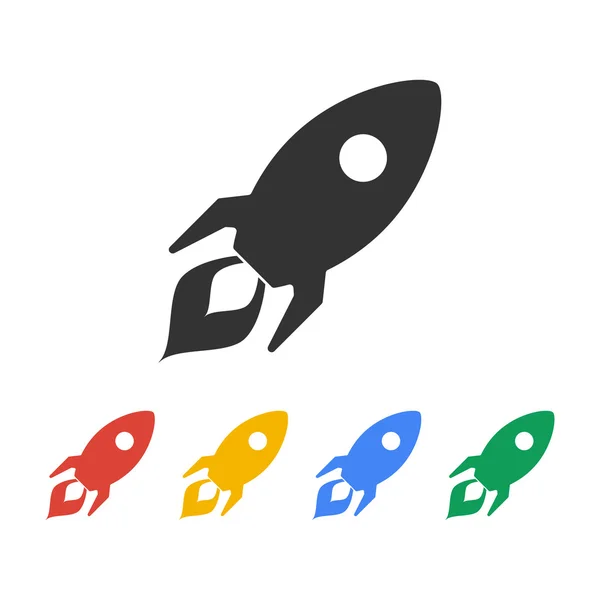 Rocket icon. Flat design style. — Stock Vector