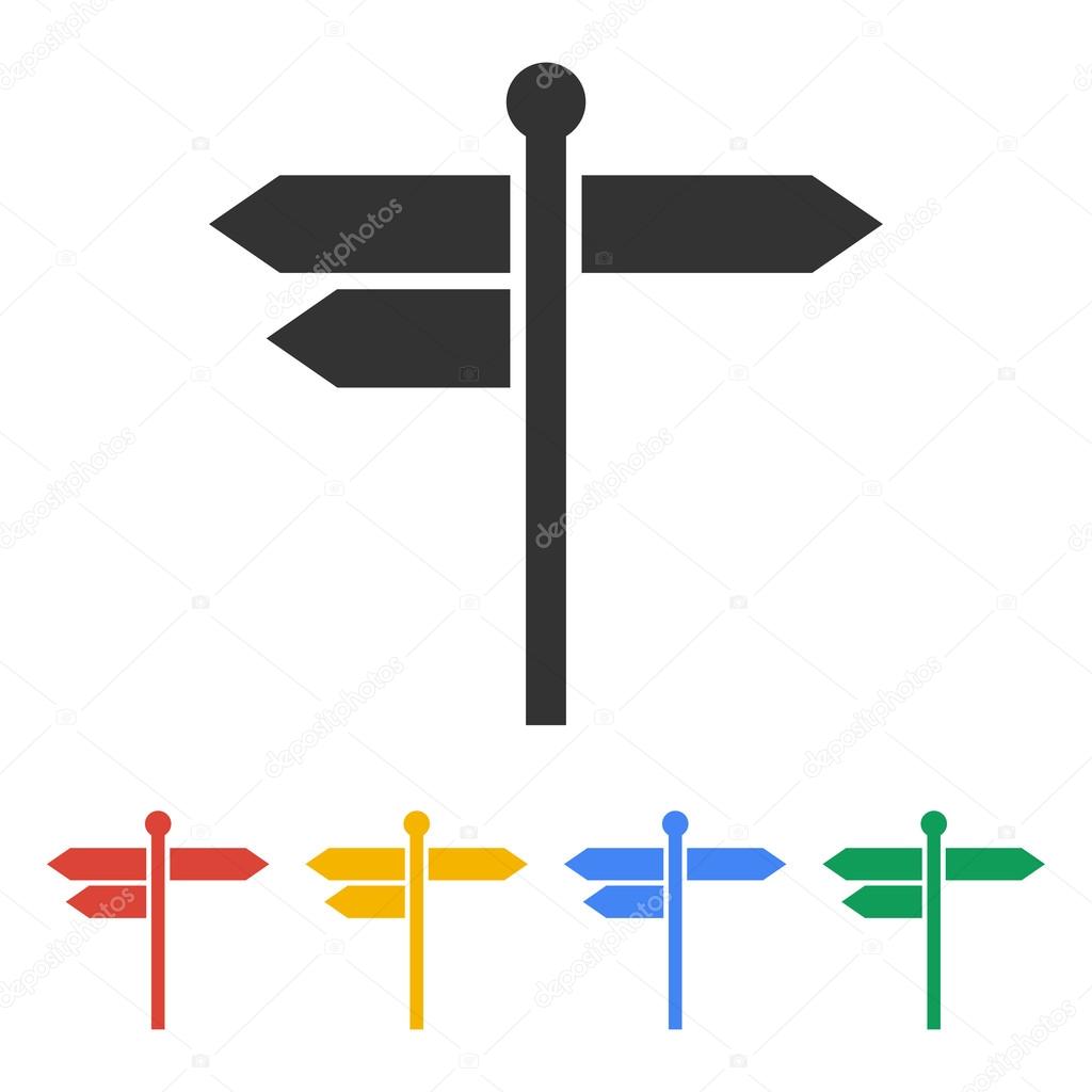 signpost icon. Flat design style.