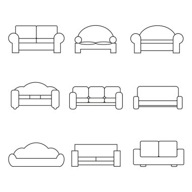 Kanepe simgeler vektör 