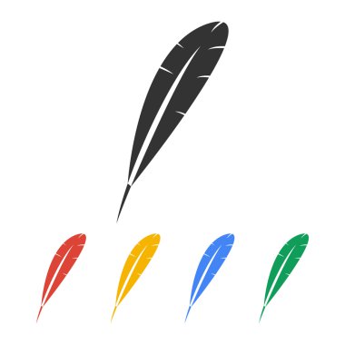 Tüy simgesi. Düz tasarım stili