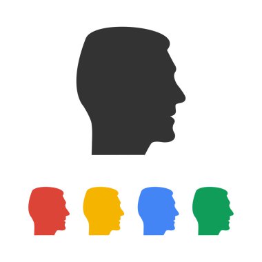 kafa simgesi. Düz tasarım stili.