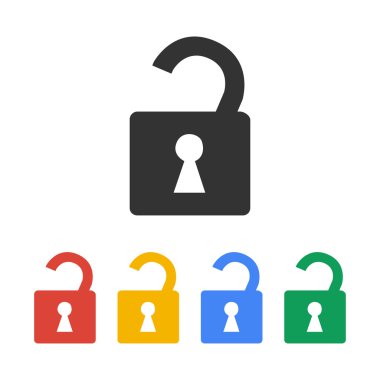 kilit simgesi düz tasarım stili