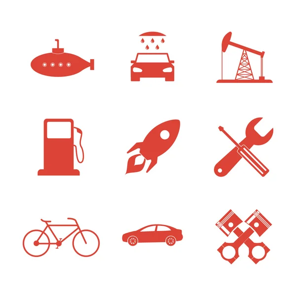 Iconos de transporte. Estilo de diseño plano — Vector de stock