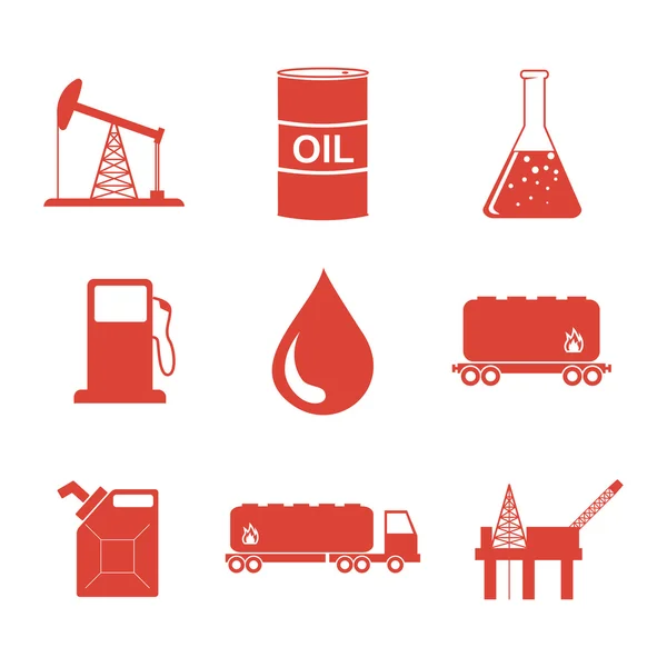 Olja och petroleum ikon set — Stock vektor