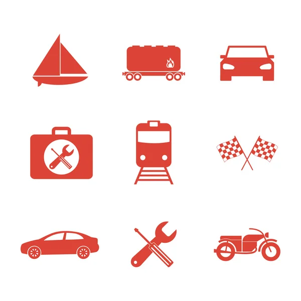 Icônes de transport. Style design plat — Image vectorielle