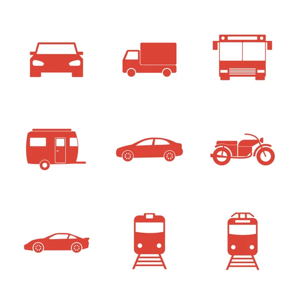 Иконки транспорта. Плоский дизайн — стоковый вектор