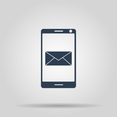 Akıllı telefon e- postası veya SMS simgesi. Mobil posta imzası simgesi