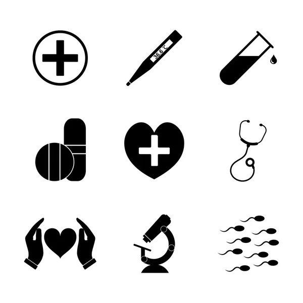 Lékařské iconst. Ploché — Stockový vektor