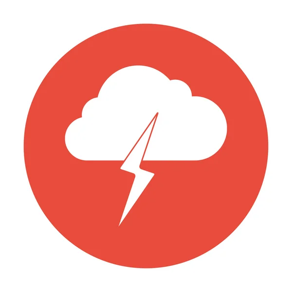 Fulmine meteo linea piatta icona infografica modello illustrazione per web o brochure — Vettoriale Stock