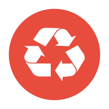 Beyaz renkli - izole işareti geri dönüşüm