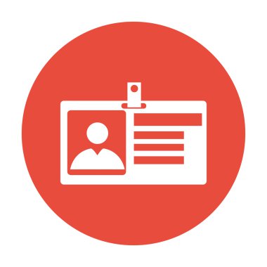 Kimlik kartı simgesi. düz tasarım biçimi. 