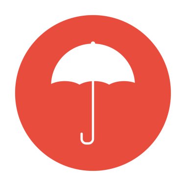 Şemsiye simgesi. Yağmur koruma sembolü. Düz tasarım biçimi.