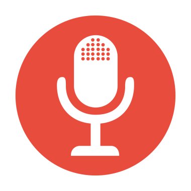 mikrofon web simgesi, düz tasarım