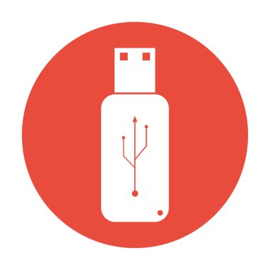 USB simge - vektör düz düğme
