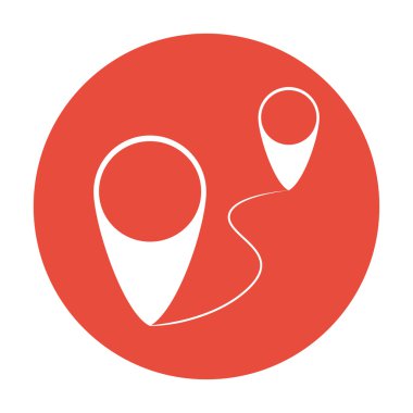 Harita imleci düz simge, vektör illüstrasyonu. Düz tasarım biçimi