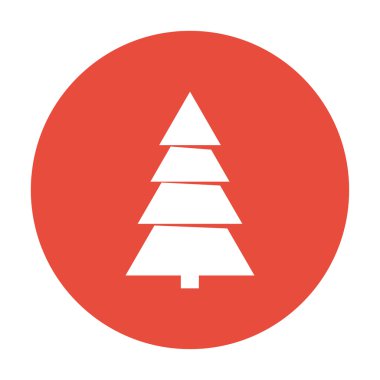 Noel ağacı. Düz tasarım stili.