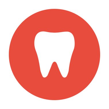 Diş simgesi. Düz tasarım stili.