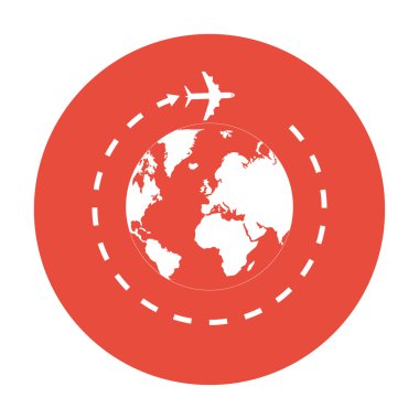 Seyahat Dünya ve uçak simgesi.