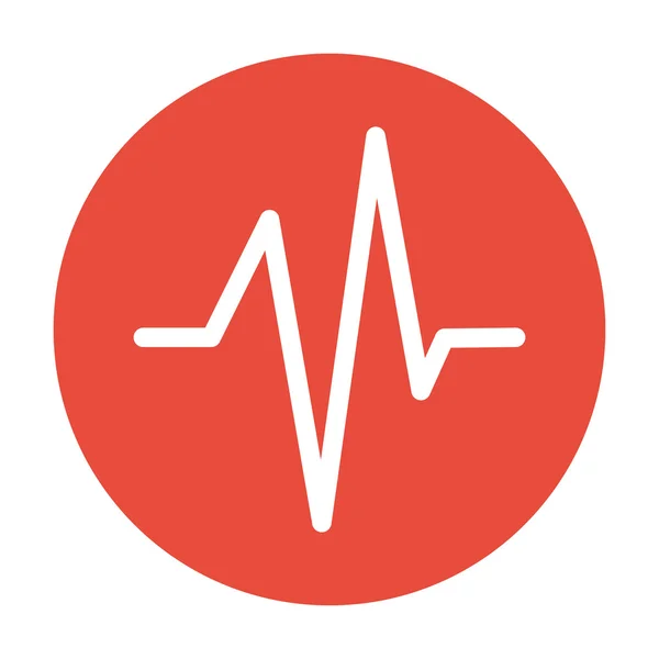 Battito cardiaco, Cardiogramma, Icona medica - Vettore — Vettoriale Stock