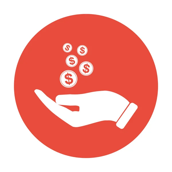 Εικονόγραμμα χρήματα στο χέρι — Διανυσματικό Αρχείο