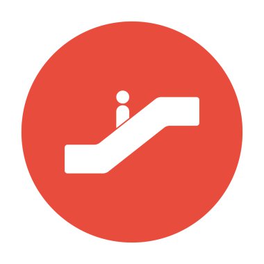 Yürüyen merdiven simgesi. Düz tasarım stili. 