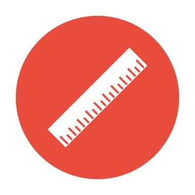 Cetvel simgesi. Düz tasarım stili. EPS