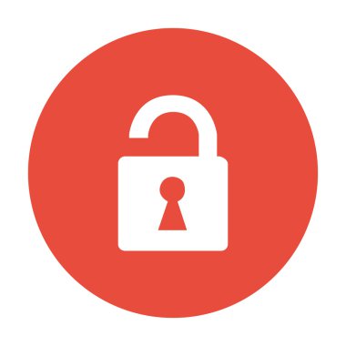 kilit simgesi düz tasarım stili