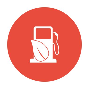 Benzin istasyonu yapraklar simgesiyle. 