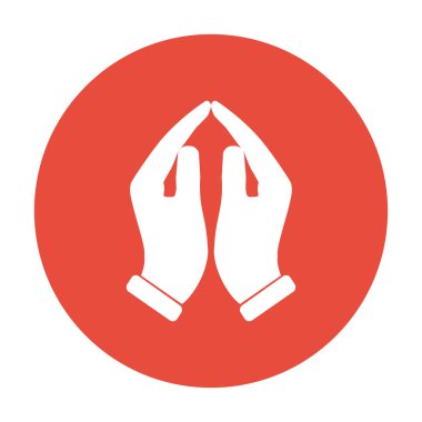 Eller simgesini dua, illüstrasyon vektör.
