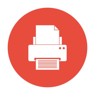 Yazdırma simgesi. Düz tasarım stili 