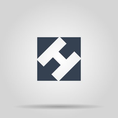 dikdörtgen, kare ve okları soyut simgesi.