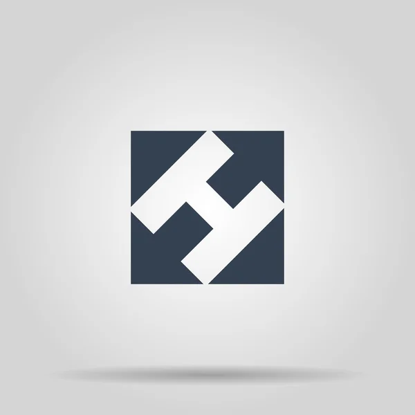 Icono abstracto rectangular, cuadrado y flechas . — Vector de stock