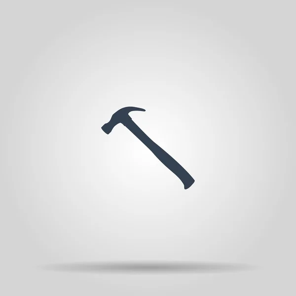 Um ícone de martelo. Plano — Vetor de Stock