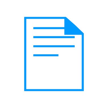 Belge simgesi kağıt levha vektör. düz tasarım