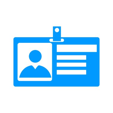 Kimlik kartı simgesi. düz tasarım biçimi. 