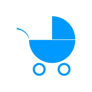 Çocuk arabası simgesi. Düz tasarım stili.