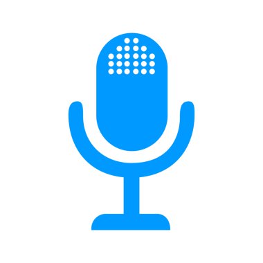 mikrofon web simgesi, düz tasarım